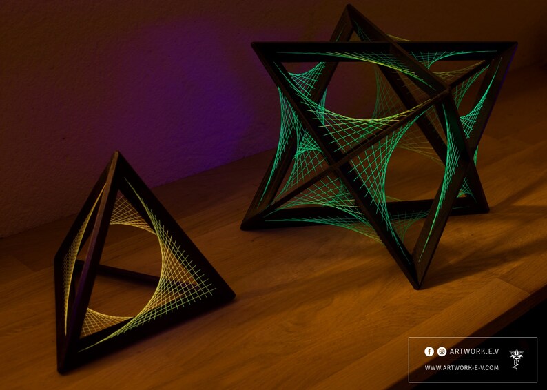 Merkaba 72 knots Astroid string art Stellated Octahedron Flower of Life Sacred geometry Solid Platonic image 7