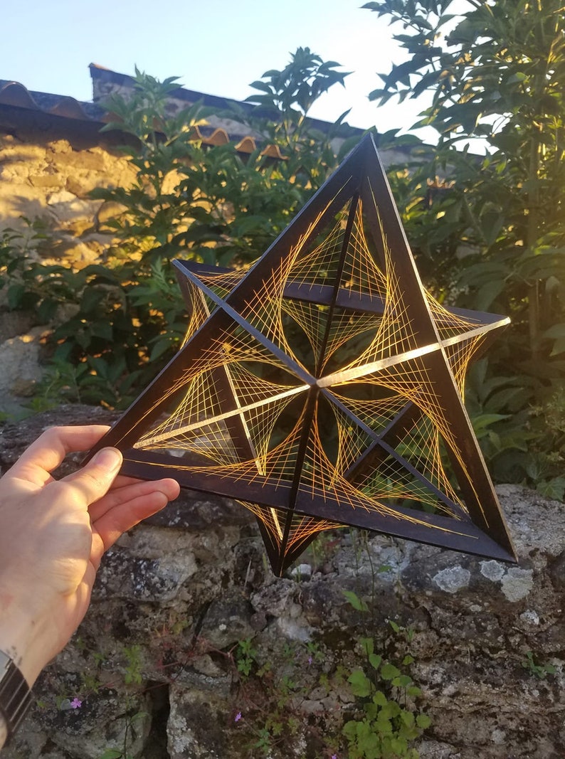 Merkaba 72 knots Astroid string art Stellated Octahedron Flower of Life Sacred geometry Solid Platonic image 8