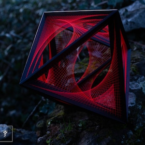 Octahedron_xl Parabolic Curves 2 layers Double Row Design | String art | Flower of Life | Sacred geometry | Platonic Solid | Octahedron