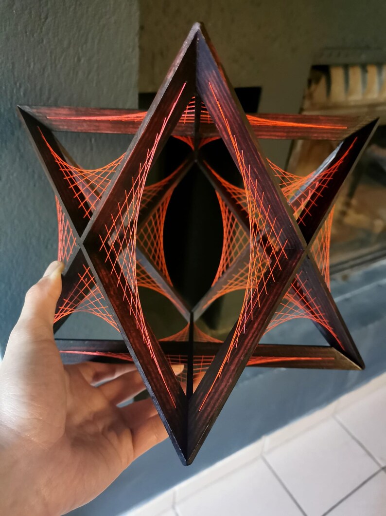 Merkaba 72 knots Astroid string art Stellated Octahedron Flower of Life Sacred geometry Solid Platonic image 6