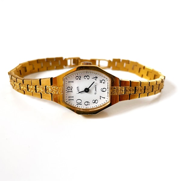 Gold women's vintage watch. Dainty Women's watch, Mechanical Vintage watch Luch, gold small women's wrist watch