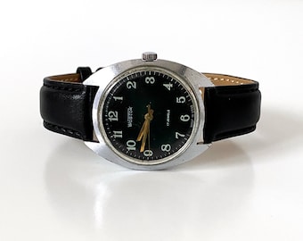 Vintage men's watch, Dress vintage watch, leather mens watch, Rare antique watch mens wristwatch. Unique gift for watch.  Personalized watch