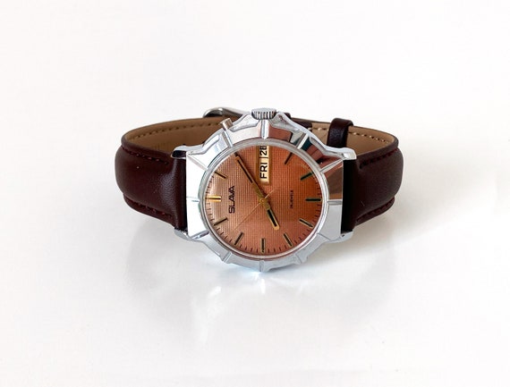 Unisex Vintage wrist watch for men Slava with cal… - image 3