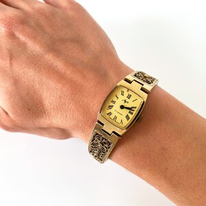 Women's gold watch. Women's vintage watch, Women's mechanical watch, tiny wrist women watch Luch, Dainty golden watch image 9