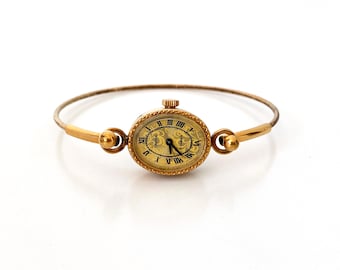 Gold Vintage Watch, Women's Vintage Watch, Dainty Golden Watch