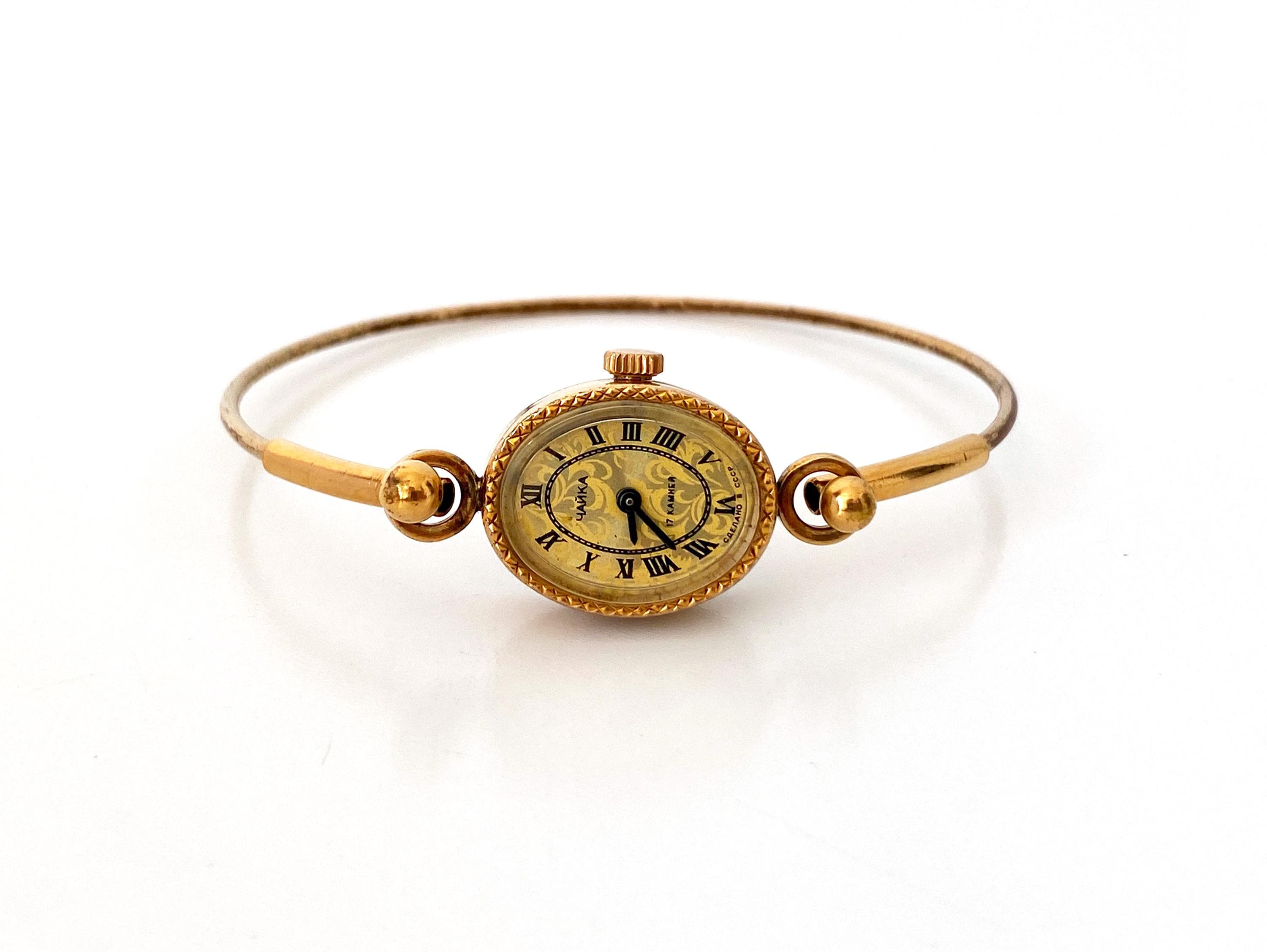 Gold vintage watch, Women's vintage watch, dainty golden Watch, Women watches, Vintage watch, small gold watch, Chaika, women's wrist watch