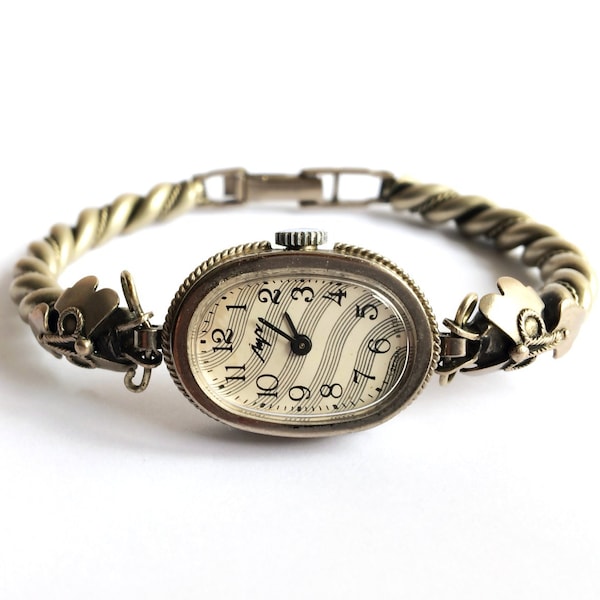 Vintage dameshorloge Zilver Dameshorloge Mechanisch horloge witte wijzerplaat horloge - damespols dames - meisje Cadeau-idee