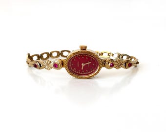 RARE Gold watch "Chaika" Gorgeous tiny, gold women's watch with unsual closure and wristlet, great gift idea for her, women's wrist watch
