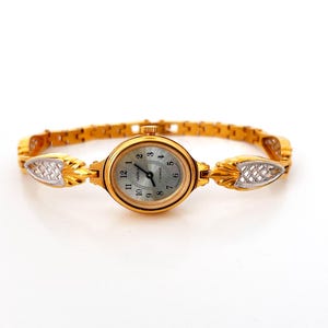 Reloj de oro RARO "Chaika" Precioso reloj de mujer pequeño de oro con cierre y correa inusuales, una gran idea de regalo para ella, reloj de pulsera para mujer