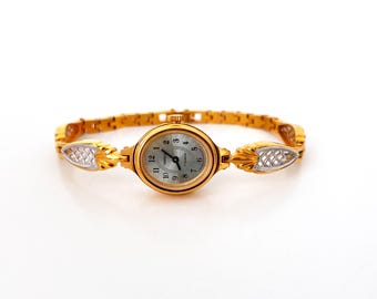RARE Gold watch "Chaika" Gorgeous tiny, gold women's watch with unsual closure and wristlet, great gift idea for her, women's wrist watch