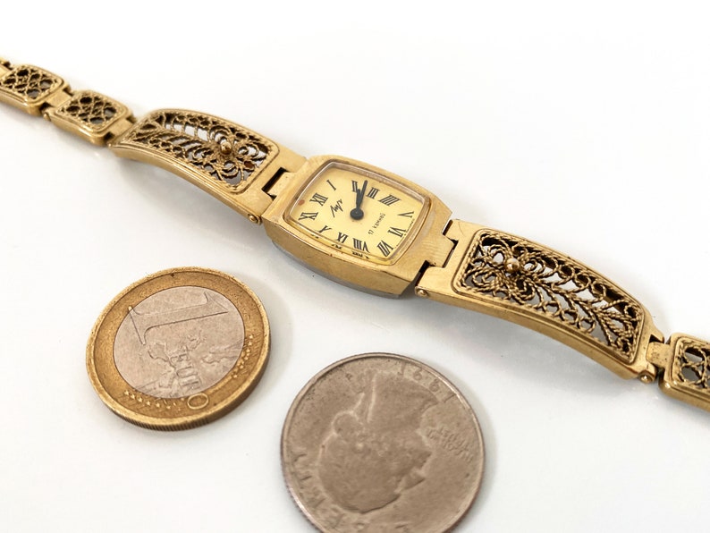 Women's gold watch. Women's vintage watch, Women's mechanical watch, tiny wrist women watch Luch, Dainty golden watch image 6