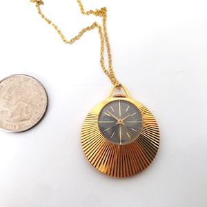 Vintage gold watch. Pendant watch necklace. Mother's day gift. Gold plated watch. Antique pendant watch. ladies pendant watch Slava image 2
