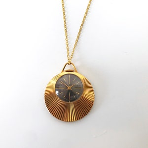 Vintage gold watch. Pendant watch necklace. Mother's day gift. Gold plated watch. Antique pendant watch. ladies pendant watch Slava image 1