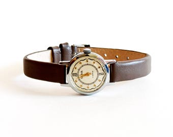 Vintage watches for women, Chaika watch, Dainty watch, Womens silver watch, Antique women's watch, petite watch, Mother's Day gift