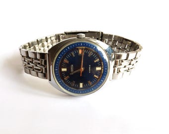 Vintage men's watch. Mechanical watch. Vintage wrist watch for men. Metal bracelet vintage watch. Personalized watch. Unique gift men