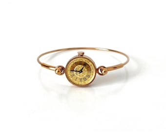 Unique shape vintage women's watch, women's gold watch, dainty gold watch, ladies watch, simple elegant watch women, small gold watches,