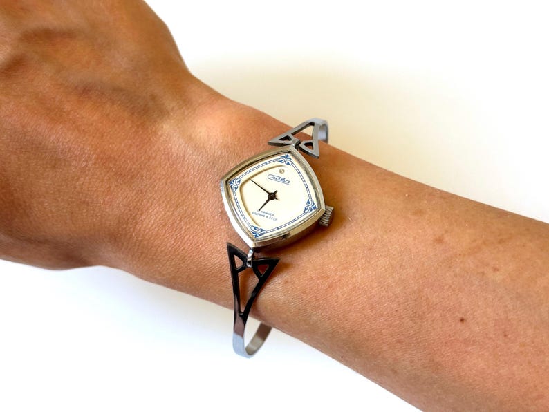 ON SALE. Silver women's vintage watch. Women watch, Women's antique watch, Vintage watch, wrist watch "Chaika" image 8