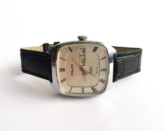 Vintage men's watch. Mechanical watch. Wrist watch Vintage Watch. watch Mens. watch Mechanical watch. Rare watch "Poljot" 23 jewels