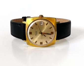 Unisex Vintage Poljot Watch • Mechanical Gold-Plated Retro Wrist Watch • Personalized Engraved Gift for Men & Women