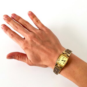 Women's gold watch. Women's vintage watch, Women's mechanical watch, tiny wrist women watch Luch, Dainty golden watch image 8