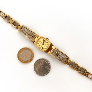 Women's gold watch. Women's vintage watch, Women's mechanical watch, tiny wrist women watch Luch, Dainty golden watch image 5