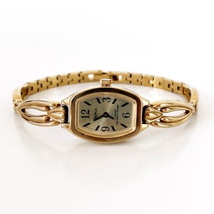 RARE Gold watch &quot;Chaika&quot; Gorgeous tiny, gold women&#39;s watch with unsual closure and wristlet, great gift idea for her, women&#39;s wrist watch