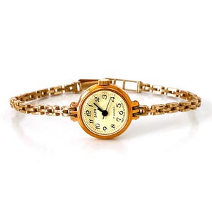 Reloj vintage para mujer CHAIKA, reloj vintage dorado, reloj pequeño para mujer, reloj diminuto para mujer, reloj mecánico para mujer, regalo para el día de la madre