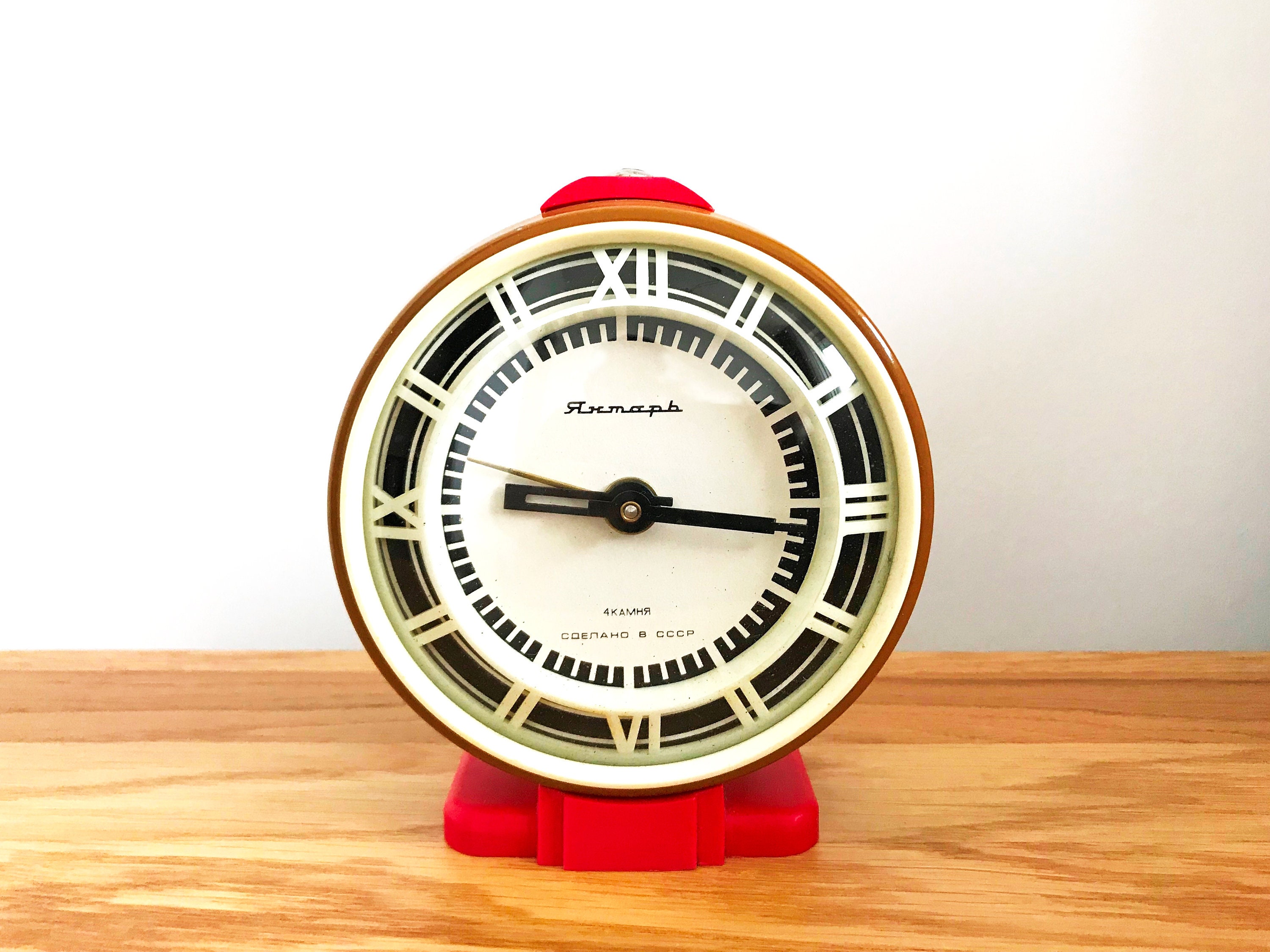 Vintage russian alarm clock Yantar. Soviet Alarm Etsy