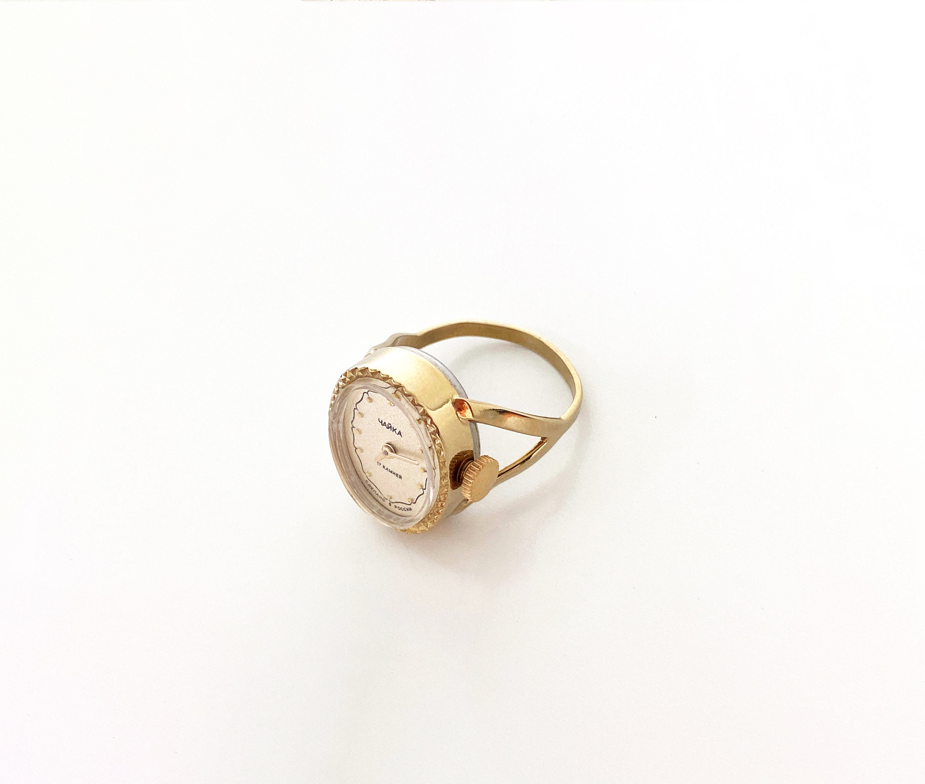 Finger Ring Watch Women/Girl Sleek Steel Round Dial Elastic Quartz Finger  Ring With Watch Female Ring Mini Size Gift for Student