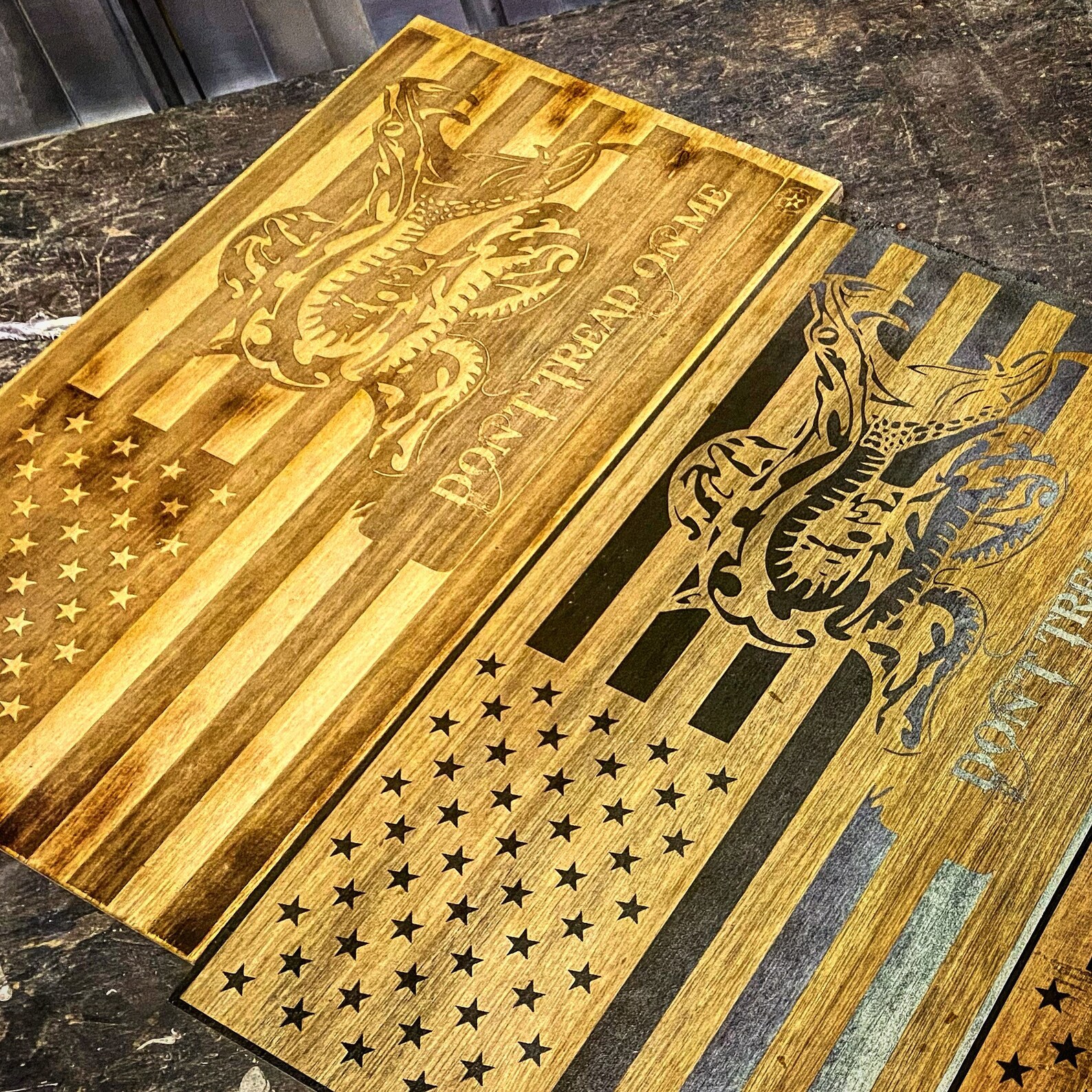 Custom Laser Engraved Gadsen Flags Etsy