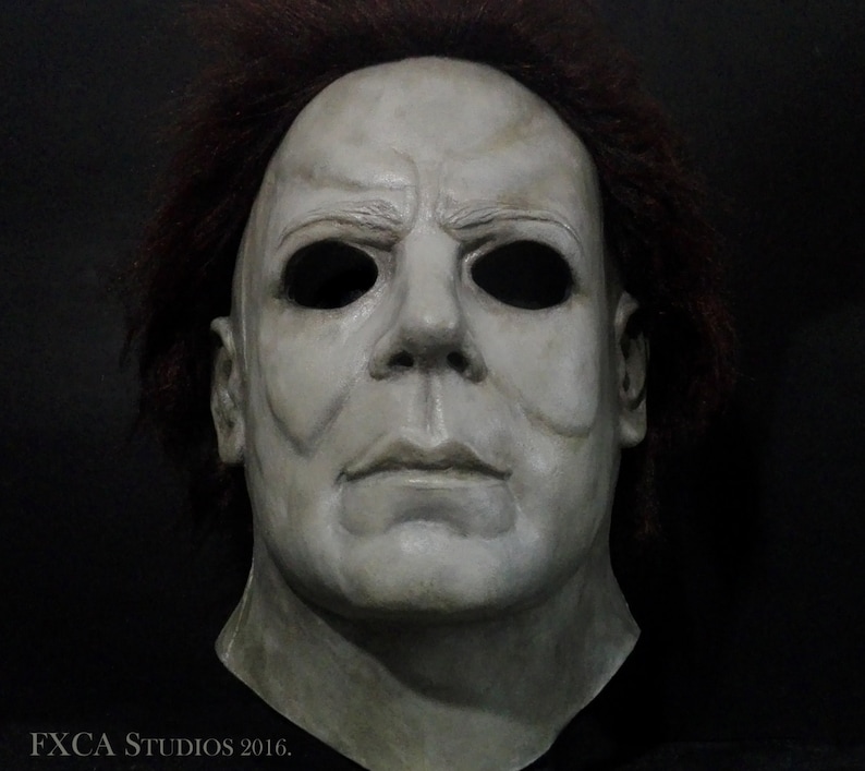 White Mask Maniac Doomed Serial Killer Halloween Deluxe Latex Etsy