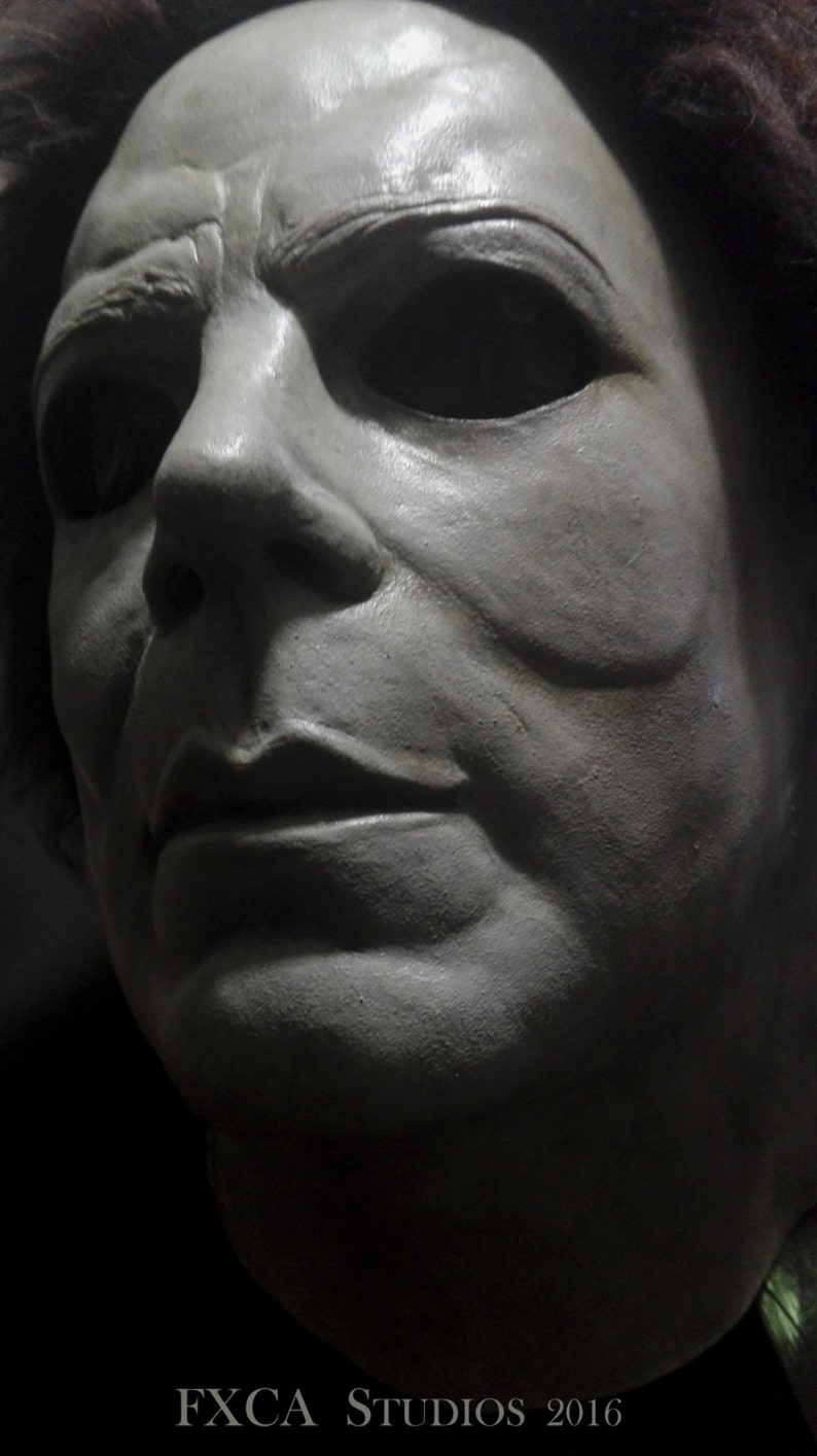 White Mask Maniac Doomed Serial Killer Halloween Deluxe Latex Etsy