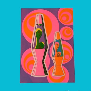 Lava lamp - 4 colour - A4 risograph print