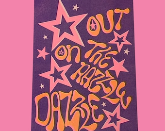 Out on the razzle dazzle - 4 colour - A4 risograph print