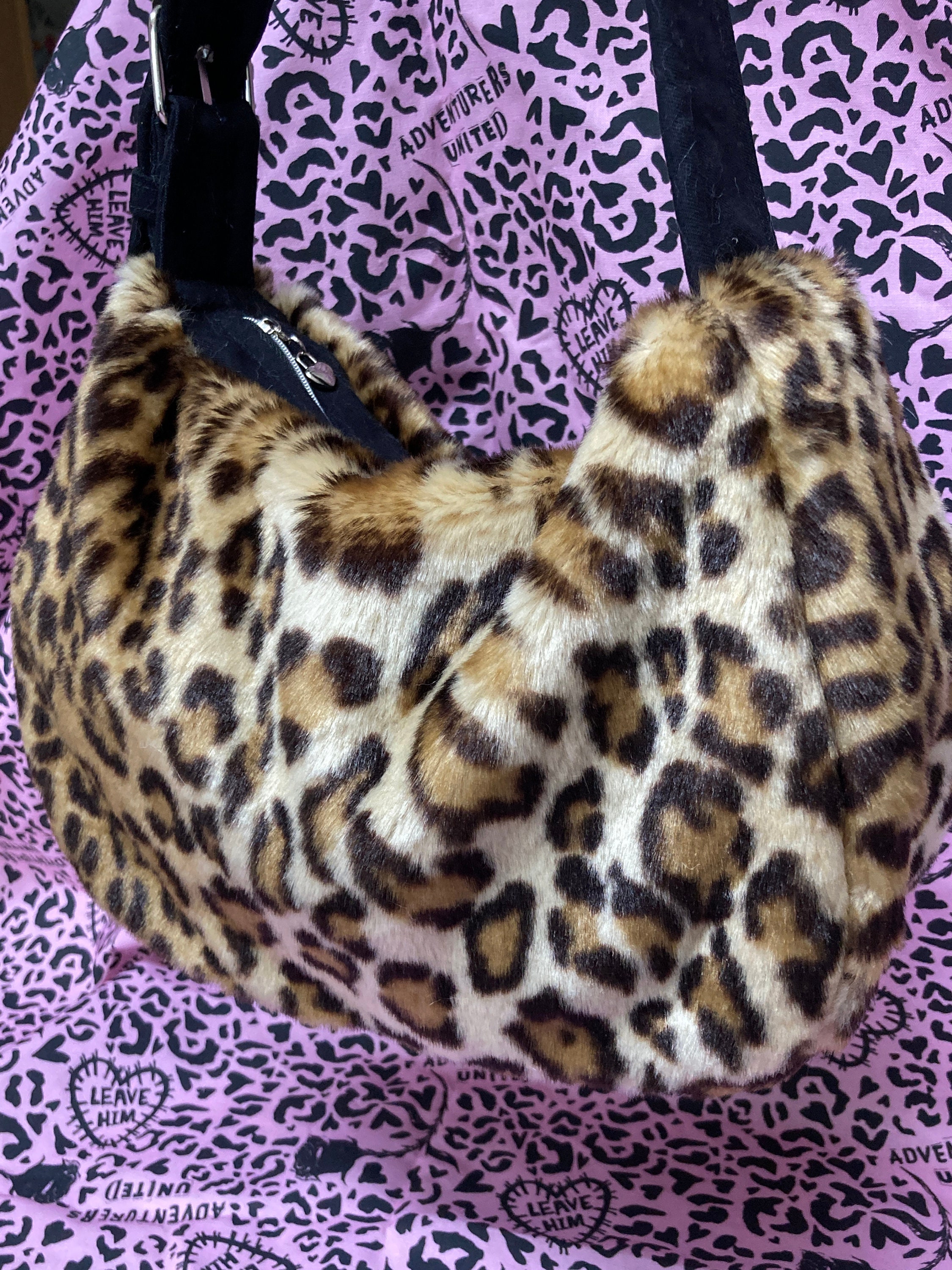 faux fur baguette bag