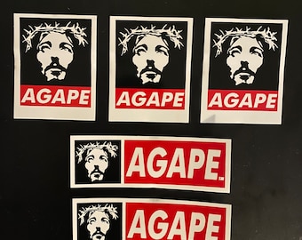 AGAPE Stickers Decal | Jesus Revolution | Youth Ministry | OBEY | Sound of Freedom