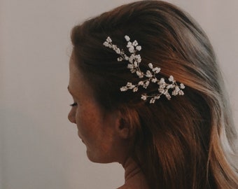 Perla de pelo de vid, accesorio de pelo de novia, perla novia pelo vine, perla accesorio de pelo