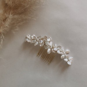 Pearl Hair Accessory, Pearl Hair Comb, Freshwater Pearl Hair Accessories, Modern Bridal Hair Slide, Simple Pearl Hair Slide image 2