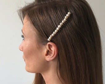 Peine de pelo de perla de novia, diapositiva de pelo de las mujeres, pelo Boho, peine de la perla de la boda, clip del pelo de las damas de honor, pelo de la novia Boho