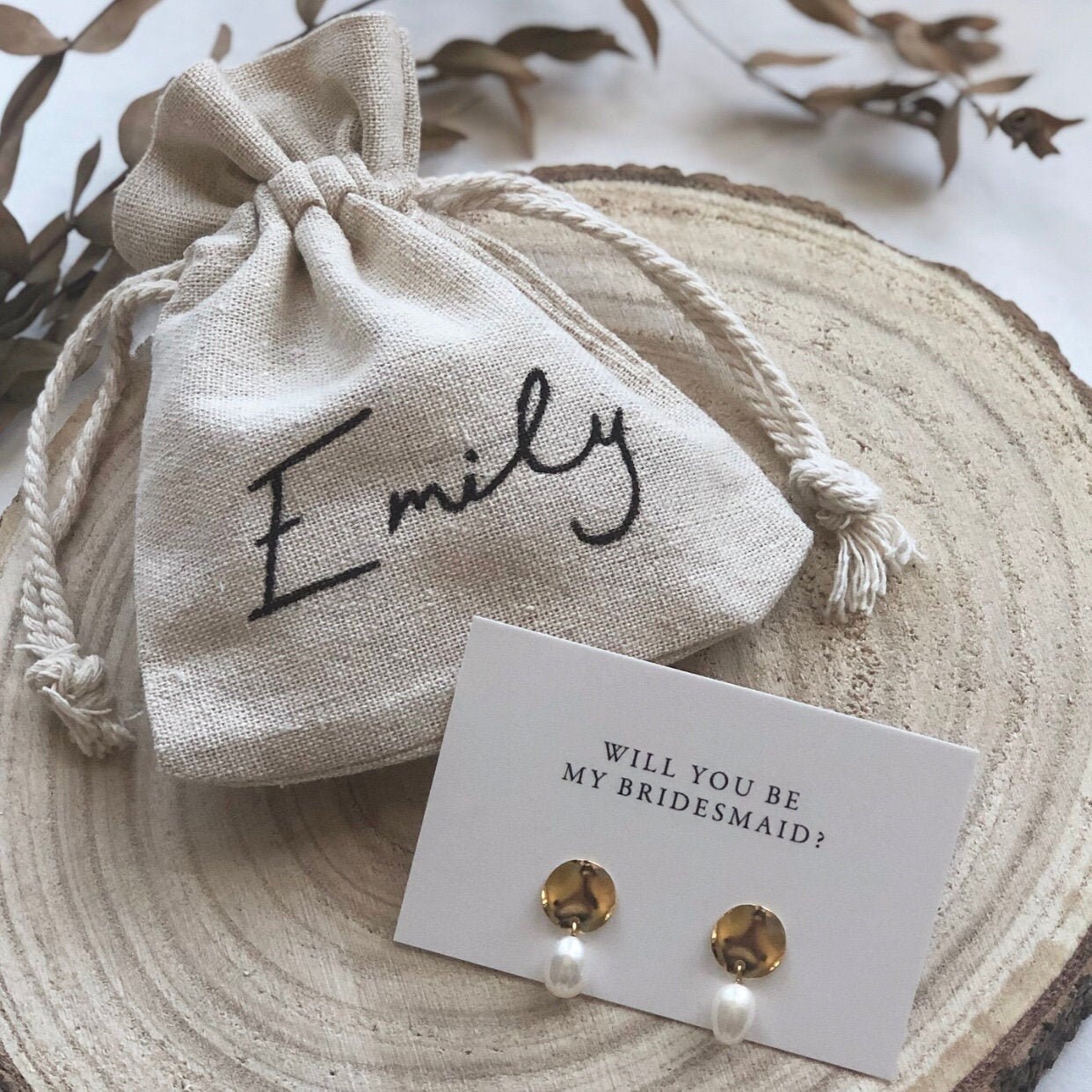 Will You Be My Bridesmaid Freshwater Pearl Earrings Bridesmaid