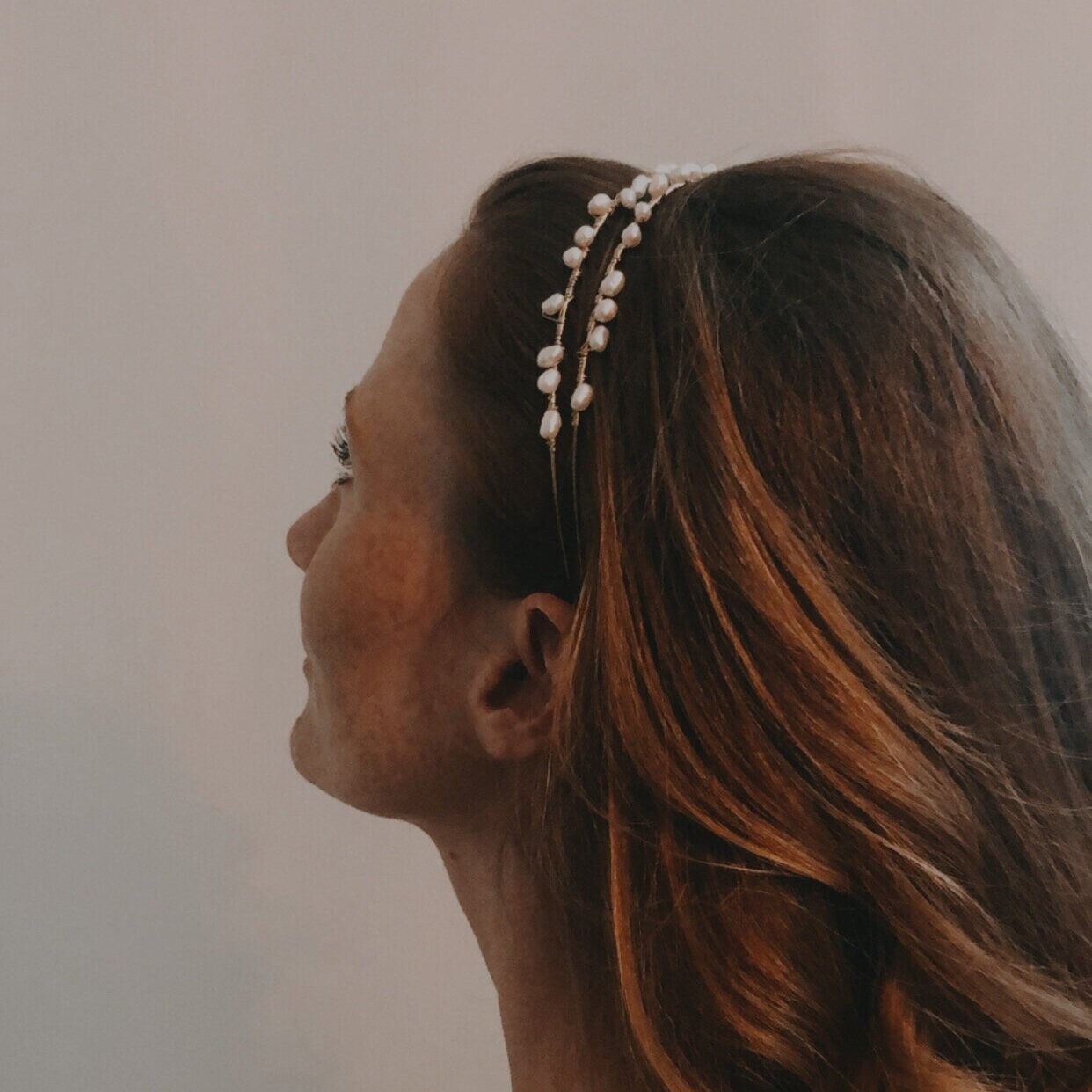 Handcrafted Freshwater Pearl Double Headband, Modern Hair  display picture 2