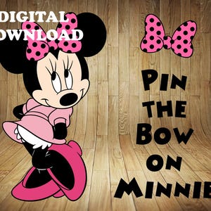 Minnie Mouse Pin Game, Pin the Tail on Minnie, Pin the Bow on Minnie, Minnie Pin Game, Minnie Mouse Birthday Game, Minnie Birthday, DIY