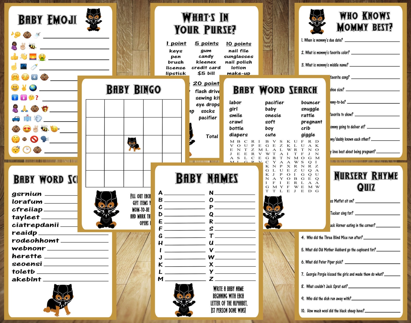 All 8 Games! Black Panther Baby Shower, Black Panther Baby Shower Game