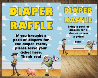 Toy Story Diaper Raffle, Toy Story Baby Shower, Toy Story Raffle , Toy Story Shower, Boy Story Baby Shower, Toy Story, Buzz Raffle