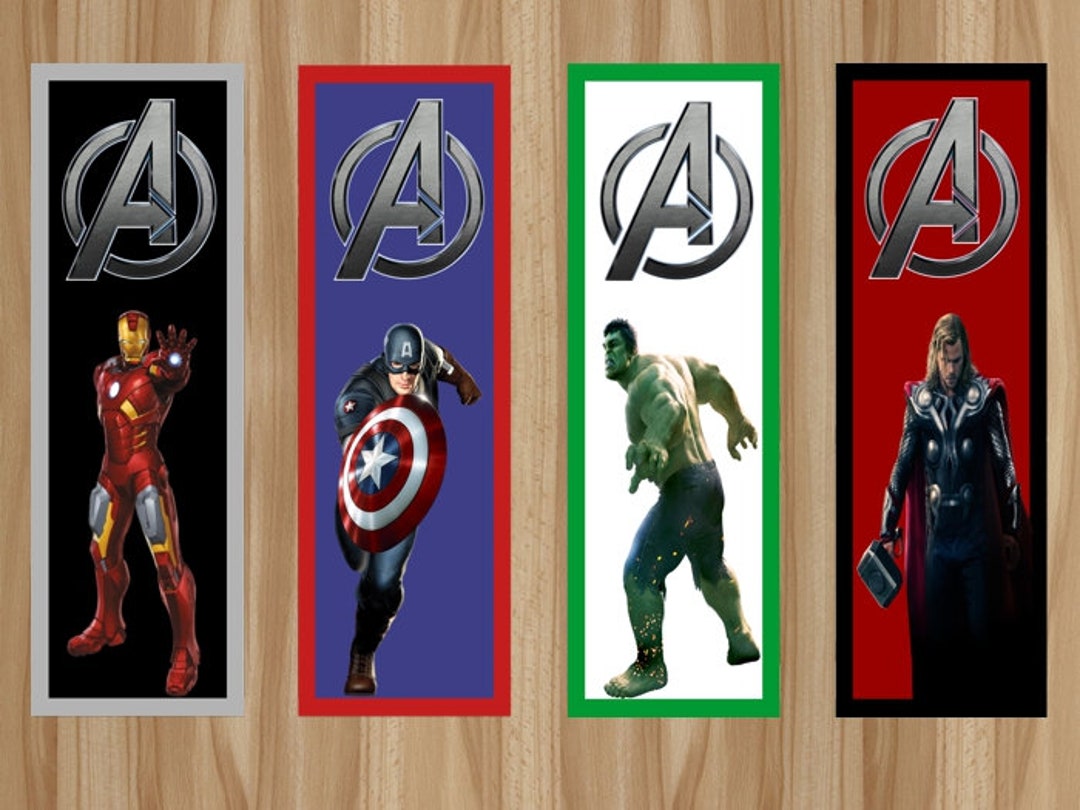 Avengers Bookmarks, Avengers Party, Avengers Birthday, Avengers Favor