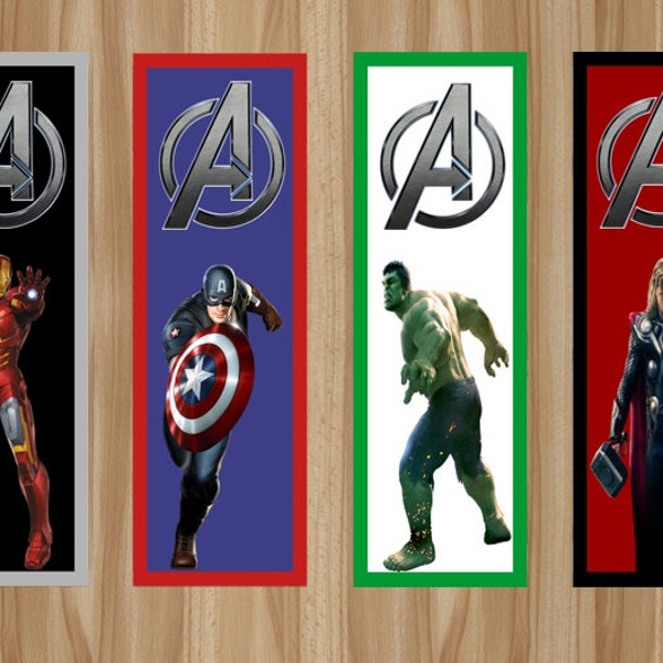 Avengers Bookmarks, Avengers Party, Avengers Birthday, Avengers Favor, Avengers Printable, Superhero Bookmarks, Digital