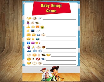 Toy Story Baby Shower Game, Toy Story Baby Shower, Buzz Lightyear Baby Shower, Toy Story Shower, Toy Story Game, Baby Shower Emoji