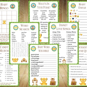 ALLE 8 Spiele, König der Löwen Baby Shower Spiele, König der Löwen Baby Shower, König der Löwen Baby Shower Bundle, König der Löwen Spiele Bundle, König der Löwen Baby Shower Bundle