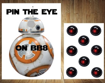 Star Wars Pin the Tail, Star Wars Birthday Game, Star Wars Birthday, Star Wars Party, BB8 Game, BB8 Birthday, BB8 Pin the Tail, Star Wars