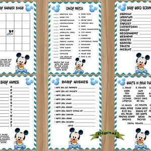 Mickey Mouse Baby Shower Games, Mickey Baby Shower Games, Mickey Mouse Baby Shower, Mickey Baby Shower, Mickey Mouse Baby Shower Game Bundle image 2